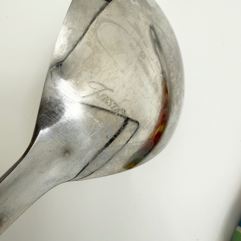 Rare Fiestawear Stainless Two Piece‎ Rainbow Chevron Salad Server Fork Spoon Set - Picture 6 of 8